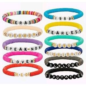 Eras Bracelets Set Lover Fearless Anti Hero Folklore Speak Now 1989 Taylor Swift